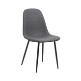 Scaun dining gri inchis din textil si metal Celia Actona